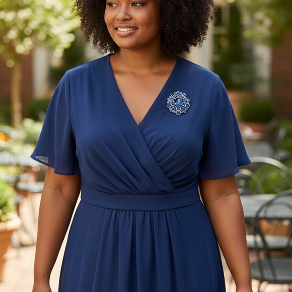 Napier Sapphire and Silver Brooch - Picture 3 of 6